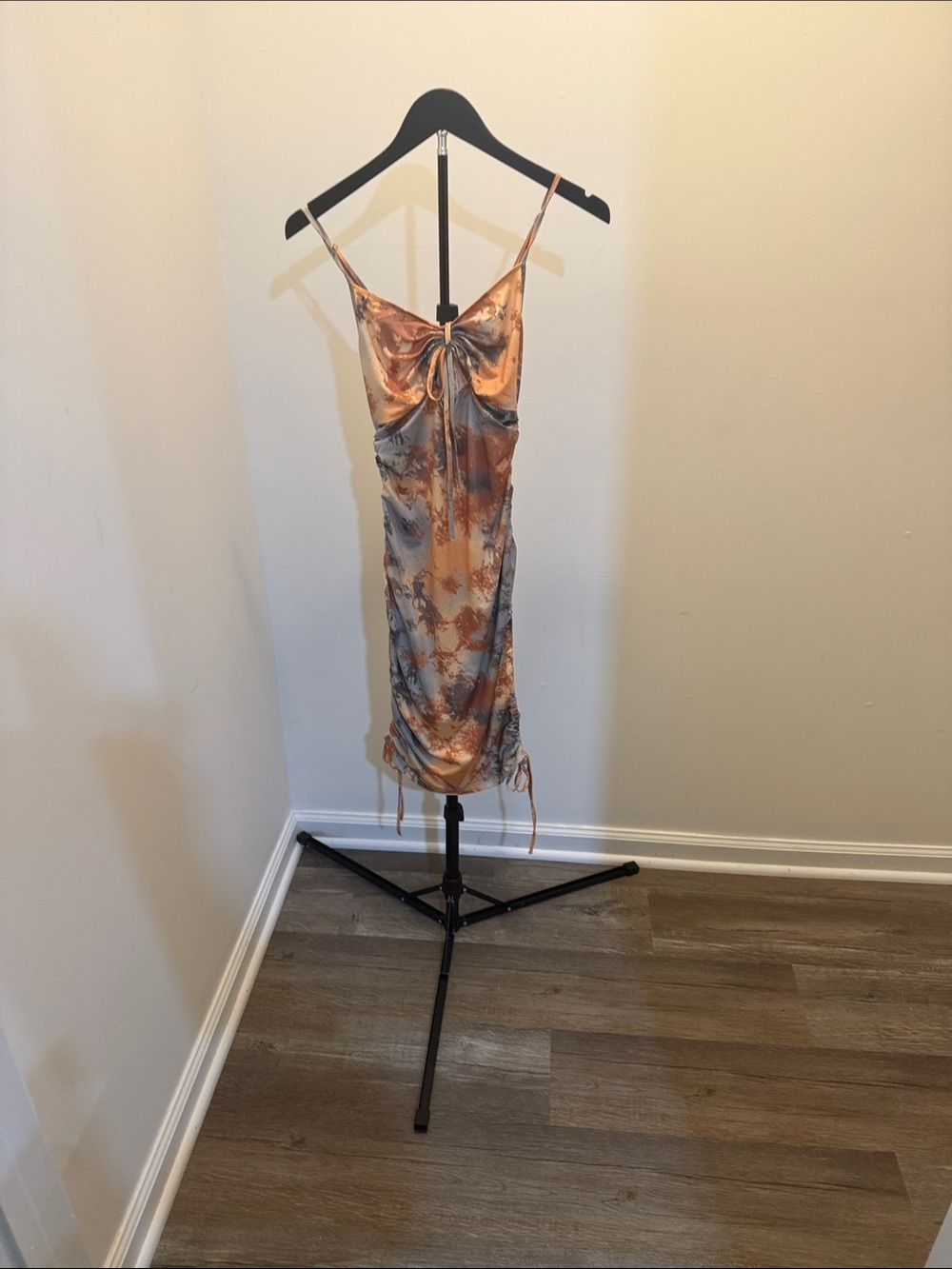 SHEIN Cream Slip Dress with Gold Trim